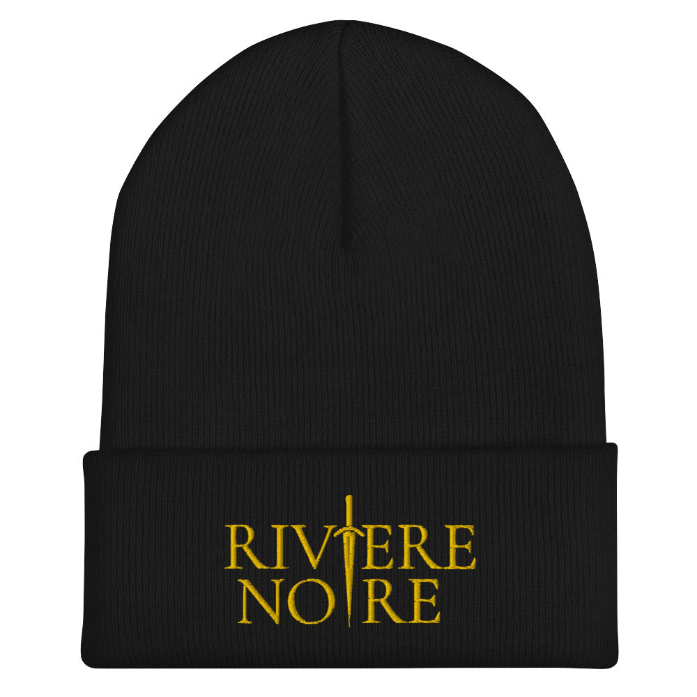 Riviere Noire yellow logo on embroidery on beanie