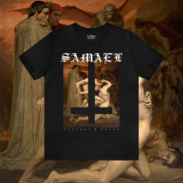 William Bouguereau’s Dante and Virgil painting printed on black tshirt