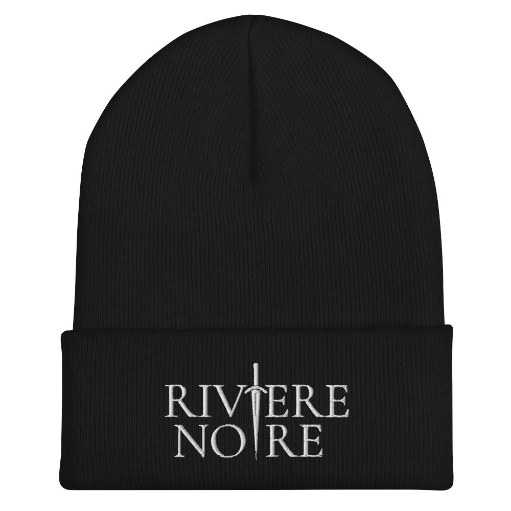 Riviere Noire white logo on embroidery on beanie