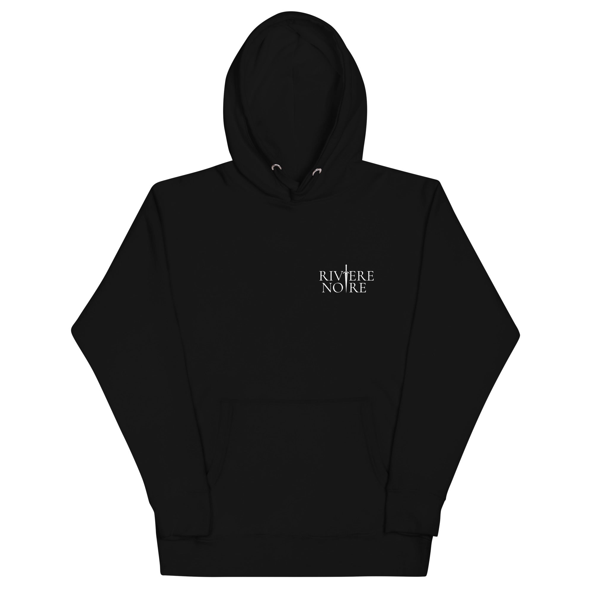 Riviere noire logo printed on black hoodie